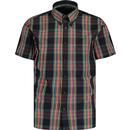 Tootal Mod Slim Fit Black Stewart Tartan S/S Shirt