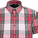 Tootal Mod Slim Fit Pink Stewart Plaid S/S Shirt