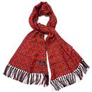 Tootal Tebilized Rayon Floral Scarf in Rich Red TB9217 640