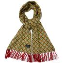 Tootal Tebilized Rayon Geometric Pattern Fringed Scarf in Mellow Yellow TB8206 911