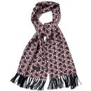 TOOTAL Paisley Fringed Retro Mod Rayon Scarf Pink