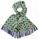 Tootal Wheel Design Mod Silk Scarf in Lime Green TV4911 090