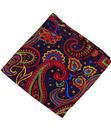 TOOTAL 1960s Mod Bright Paisley Silk Pocket Square