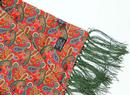 Red Paisley Leaf TOOTAL 60s Mod Silk Scarf TL7906