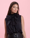 With A Bow On Top TRAFFIC PEOPLE Ruffle Neck Top