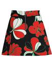 TRAFFIC PEOPLE Retro 60s Floral Print Mini Skirt