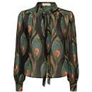 Maisie TRAFFIC PEOPLE Feather Print Retro Blouse