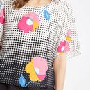 Whisper TRAFFIC PEOPLE Retro 60s Dot Floral Top