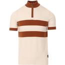 trojan records chest stripe knitted cycling top ecru