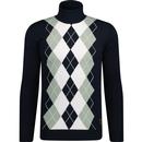 TROJAN RECORDS Mod Argyle Knitted Roll Neck N