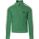 trojan clothing mens contrast arm stripe zip track jacket emerald green