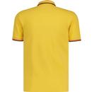 Trojan Tipped Texture Basket Weave Polo Mustard