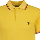 Trojan Tipped Texture Basket Weave Polo Mustard