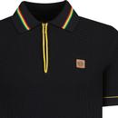 Trojan Basketweave Tipped 1/4 Zip Mod Polo Shirt B