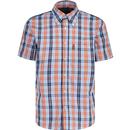 Trojan Windowpane Check Button Down Shirt Powder