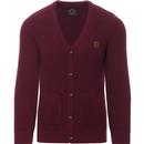 trojan records mens chunky knit button front cardigan port