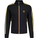 trojan record clothing mens contrast zip retro funnel neck track top black