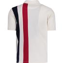 TROJAN Cut and Sew Stripe Retro Mod Polo Shirt E
