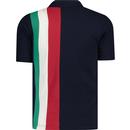 TROJAN Cut and Sew Stripe Retro Mod Polo Shirt N