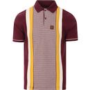 trojan clothing mens dogtooth front panel contrast stripes polo tshirt port yellow