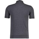 Trojan Geometric Jacquard Panel Zip Neck Polo C