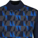 Trojan Retro Geometric Panel Turtleneck Jumper N