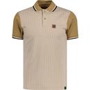 trojan clothing mens twin tipped houndstooth panel polo tshirt camel