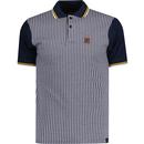 trojan clothing mens twin tipped houndstooth panel polo tshirt navy