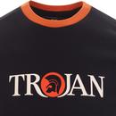 TROJAN RECORDS Retro Logo Ringer T-Shirt (Navy)