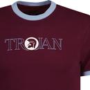 TROJAN RECORDS Mod Outline Logo T-Shirt in Port