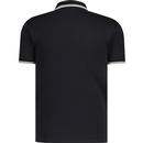 Trojan Ottoman Rib Jacquard Panel Zip Neck Polo B