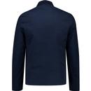 Trojan 60s Paisley Trim Fly Front Car Coat (Navy)