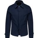 trojan records clothing mens 60s paisley trim tly front short car coat navy