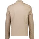 Trojan 60s Paisley Trim Fly Front Car Coat (Stone)