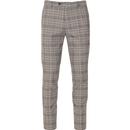 trojan clothing mens prince of wales check hopsack trousers grey