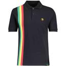 Trojan Records Mod Racing Stripe Pique Polo Shirt in Black TR8937