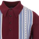 TROJAN Mod Cable Knit Stripe Spear Collar Polo (P)