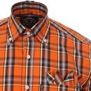 TROJAN RECORDS Mod Ska Plaid Check Shirt (Orange)