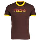 TROJAN RECORDS Retro Logo Ringer Tee (Chocolate)