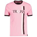 Trojan Retro Mod Racing Stripe Logo Tee in Pink TR8790