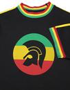 TROJAN RECORDS Retro Mod Rasta Flag Stripe T-Shirt