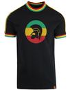 TROJAN RECORDS Retro Mod Rasta Flag Stripe T-Shirt