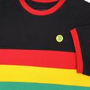TROJAN RECORDS Mod Ska Rasta Stripe Ringer T-Shirt
