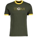 TROJAN RECORDS Mod Outline Logo T-Shirt Army Green