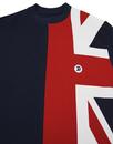 TROJAN RECORDS Mod Union Jack Pique T-shirt NAVY