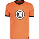 TROJAN RECORDS Retro Helmet Logo T-Shirt Orange