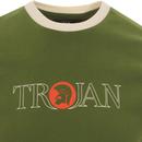 TROJAN RECORDS Outline Logo Ringer Tee (Green)