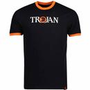 Trojan Records Retro Mod Signature Logo Ringer Tee in Black/Orange