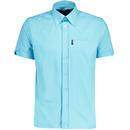 Trojan Retro Mod Classic Short Sleeve Button Down Oxford Shirt in Mint TR8757