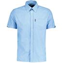 Trojan Retro Mod Classic Short Sleeve Oxford Shirt in Sky TR8757